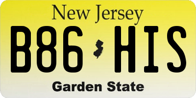 NJ license plate B86HIS