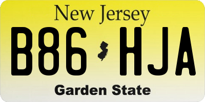 NJ license plate B86HJA