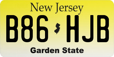 NJ license plate B86HJB