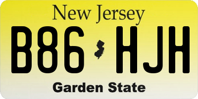 NJ license plate B86HJH