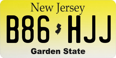 NJ license plate B86HJJ