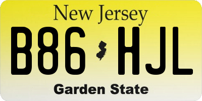 NJ license plate B86HJL