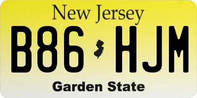 NJ license plate B86HJM