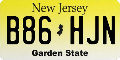 NJ license plate B86HJN