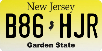 NJ license plate B86HJR