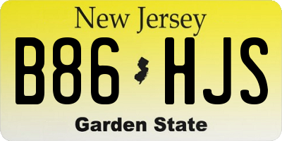NJ license plate B86HJS