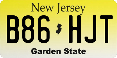 NJ license plate B86HJT