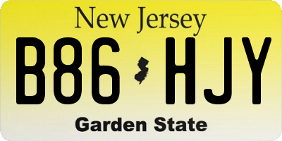 NJ license plate B86HJY