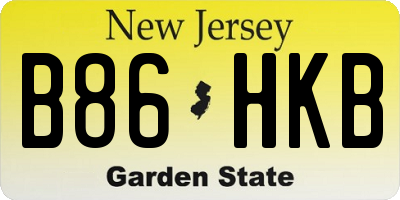 NJ license plate B86HKB