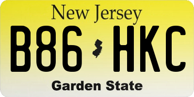 NJ license plate B86HKC