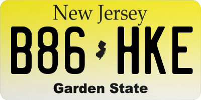 NJ license plate B86HKE