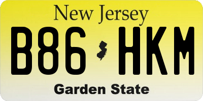 NJ license plate B86HKM
