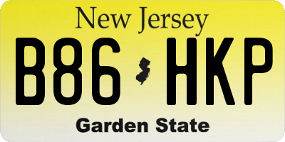 NJ license plate B86HKP