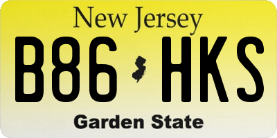NJ license plate B86HKS