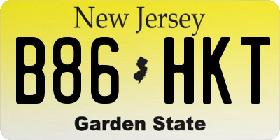 NJ license plate B86HKT