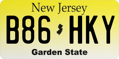 NJ license plate B86HKY