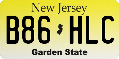 NJ license plate B86HLC