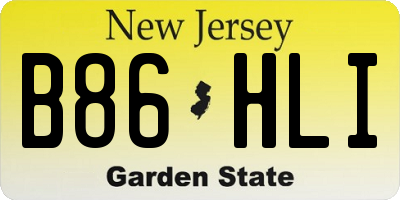 NJ license plate B86HLI