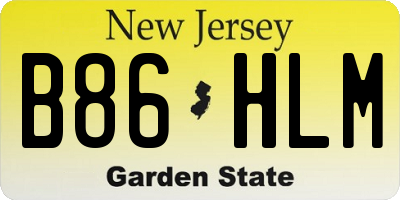 NJ license plate B86HLM