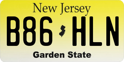 NJ license plate B86HLN