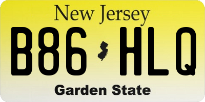 NJ license plate B86HLQ
