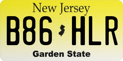 NJ license plate B86HLR
