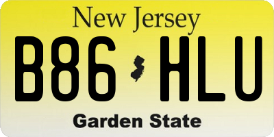 NJ license plate B86HLU