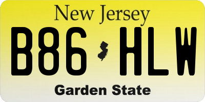 NJ license plate B86HLW