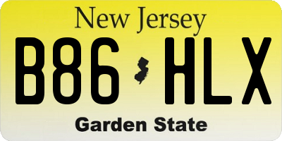 NJ license plate B86HLX