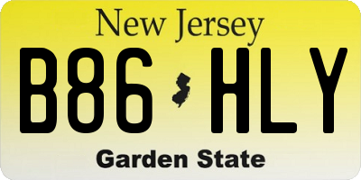 NJ license plate B86HLY