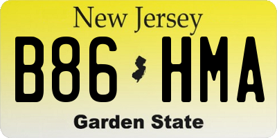 NJ license plate B86HMA