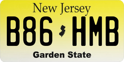 NJ license plate B86HMB