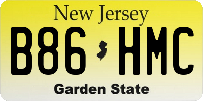 NJ license plate B86HMC