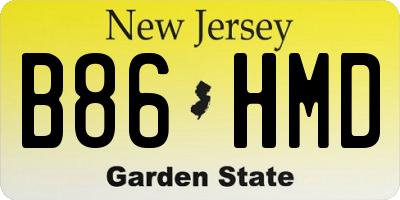 NJ license plate B86HMD