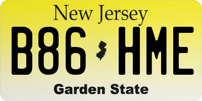 NJ license plate B86HME