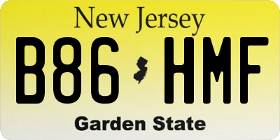 NJ license plate B86HMF