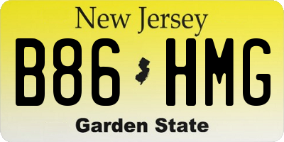 NJ license plate B86HMG
