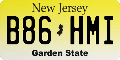 NJ license plate B86HMI