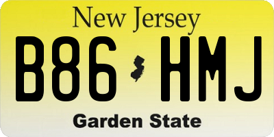 NJ license plate B86HMJ
