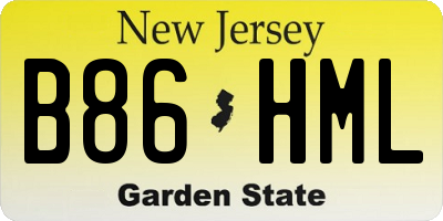 NJ license plate B86HML