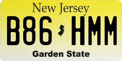NJ license plate B86HMM