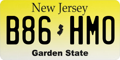 NJ license plate B86HMO
