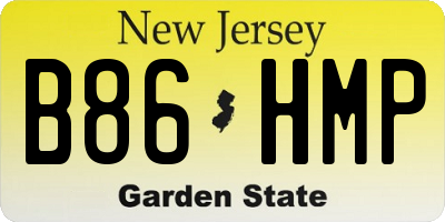 NJ license plate B86HMP
