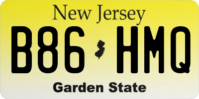 NJ license plate B86HMQ