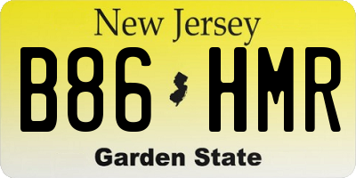 NJ license plate B86HMR