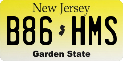 NJ license plate B86HMS