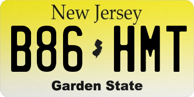 NJ license plate B86HMT