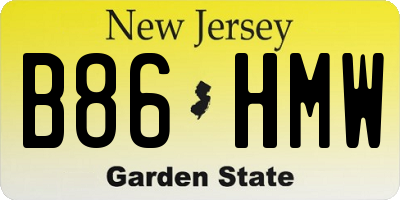 NJ license plate B86HMW
