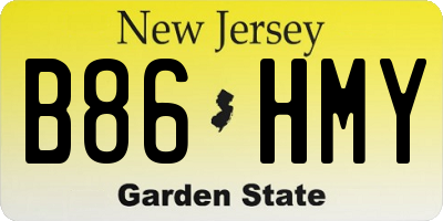 NJ license plate B86HMY