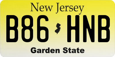 NJ license plate B86HNB